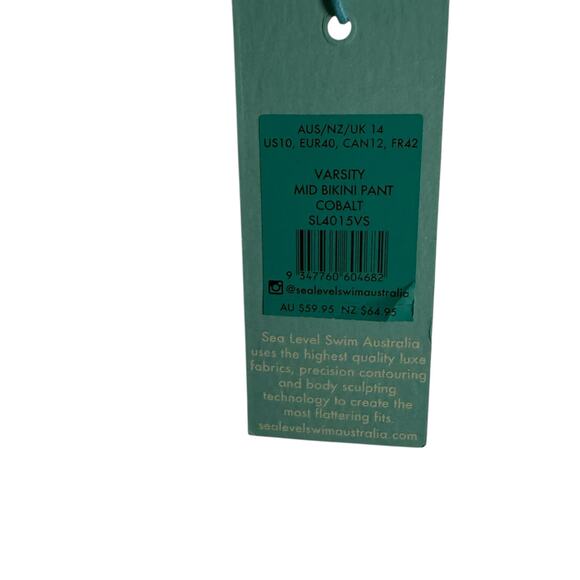 Sea Level Varsity Halter Bandeau Tankini Bottoms Two Piece Swimsuit Set Sz 10 - Picture 10 of 16